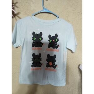 DreamWorks How to Train Your Dragon Toothless Moods Graphic Tee Blue Kids M 7/8
